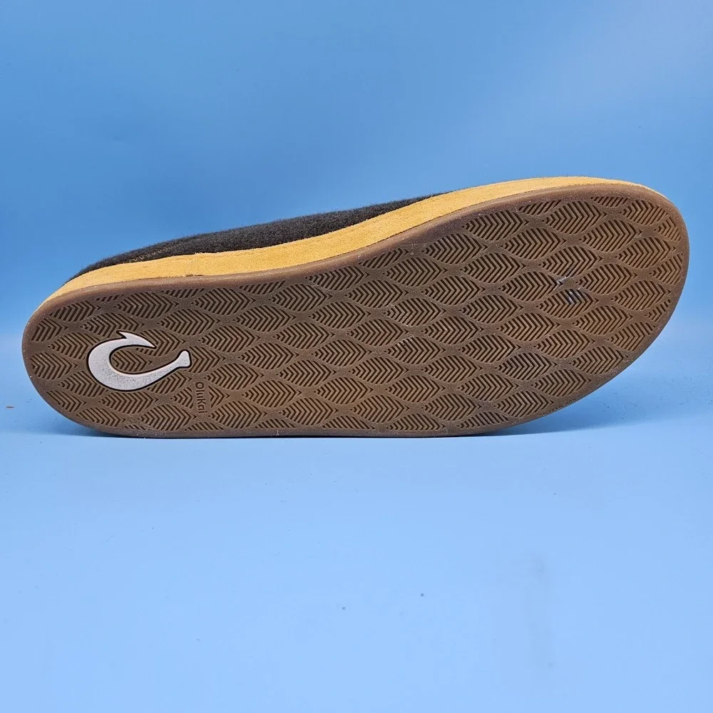 New Olukai Hamani Hulu Men Size 15 Green Slip On Loafer Cozy Slippers‎